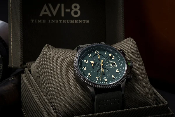 AVI-8 Hawker Hunter Chrono Strap SET Leather/NATO AV-4036-08