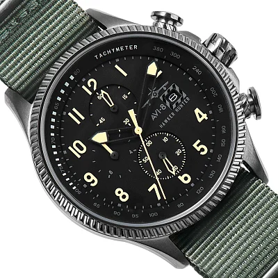 AVI-8 Hawker Hunter Chrono Strap SET Leather/NATO AV-4036-07