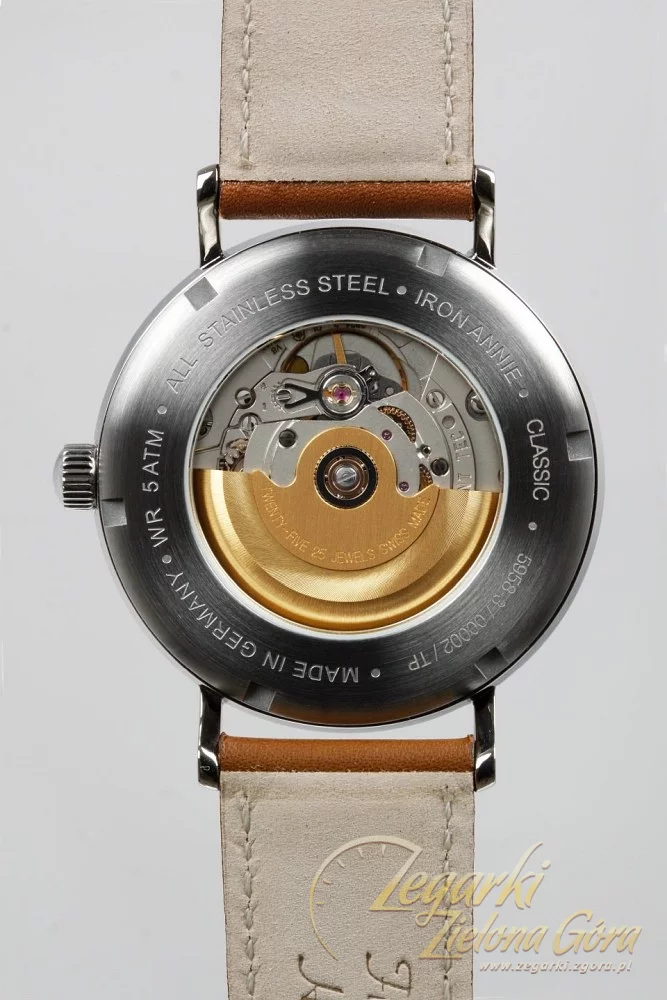 Iron Annie Classic 5958 Orologio Automatico Uomo – Cassa Acciaio 41mm – Quadrante Beige – Cinturino Pelle – Made In Germany