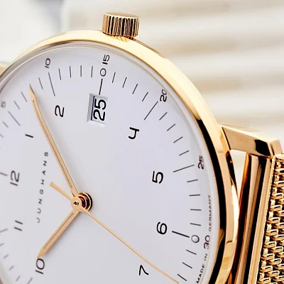 Junghans Max Bill Ladies Yellow Gold PVD Sapphire Mesh 47/7452.46