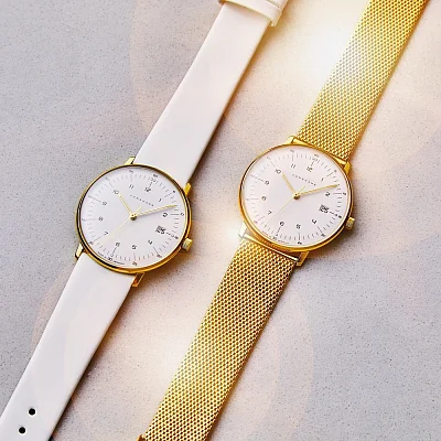 Junghans Max Bill Ladies Yellow Gold PVD Sapphire Mesh 47/7452.46