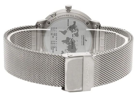 Junghans Max Bill Quartz MEGA Solar Mesh Titanium Sapphire 59/2022.46