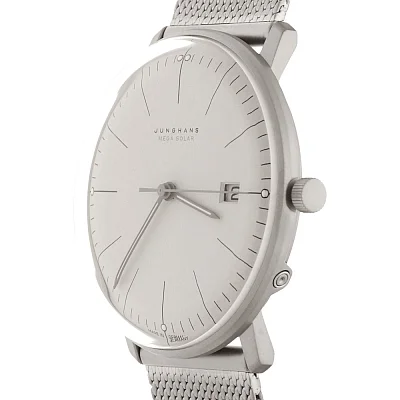 Junghans Max Bill Quartz MEGA Solar Mesh Titanium Sapphire 59/2022.46