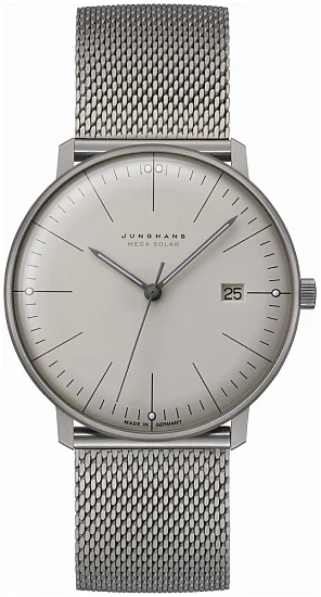 Junghans Max Bill Quartz MEGA Solar Mesh Titanium Sapphire 59/202246