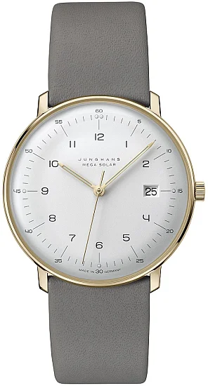 Junghans Max Bill Quartz MEGA Solar Sapphire Sand Gold PVD 59/732402
