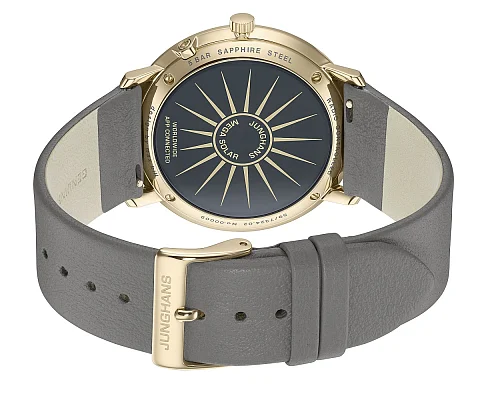 Junghans Max Bill Quartz MEGA Solar Sapphire Sand Gold PVD 59/7324.02