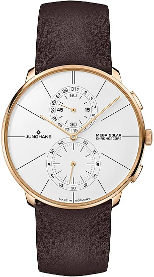 Junghans Meister Fein Quartz Chronoscope MEGA Solar Sapphire Rose Gold PVD 59/720100