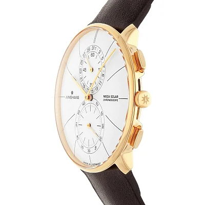 Junghans Meister Fein Quartz Chronoscope MEGA Solar Sapphire Rose Gold PVD 59/7201.00