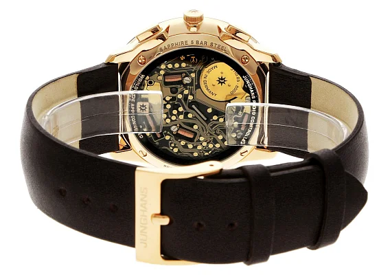 Junghans Meister Fein Quartz Chronoscope MEGA Solar Sapphire Rose Gold PVD 59/7201.00