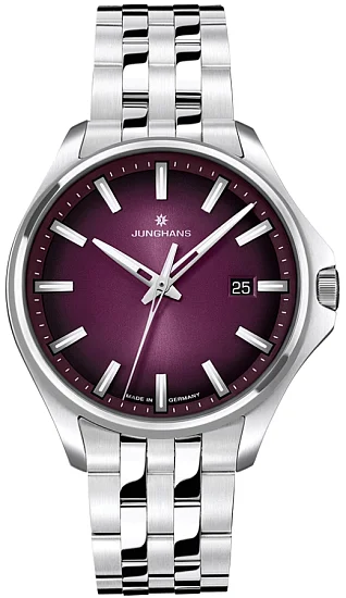 Junghans Meister S Lady Quartz 35mm Burgundy Dial 47/453244