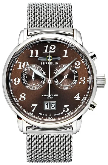 Zeppelin LZ127 Count Zeppelin Quartz Chrono Big Date Mesh ZE-7684M-3