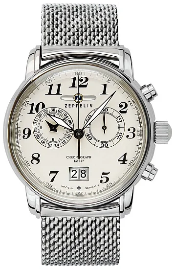 Zeppelin LZ127 Count Zeppelin Quartz Chrono Big Date Mesh ZE-7684M-5
