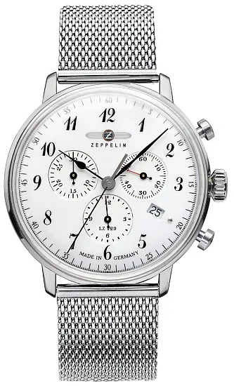 Zeppelin LZ129 Hindenburg Quartz Chrono Mesh ZE-7086M-1