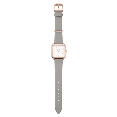 Cluse La Tetragone Rose Gold Leather Graphitte CW0101207004