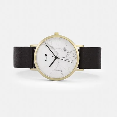 Cluse La Roche Gold White Marble/Black CL40003