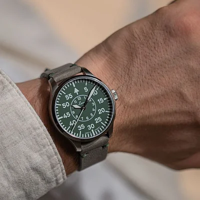 Laco Aachen Polar 39 Pilot Watch Automatic Limited Edition Grun LA-862190