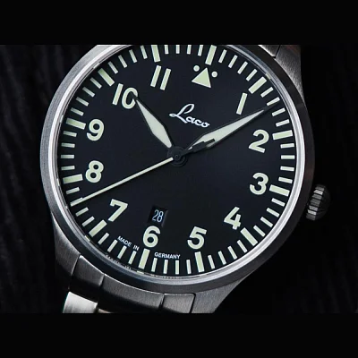 Laco Genf 40 Pilot Watch Quartz Date LA-861807.2.D.MB