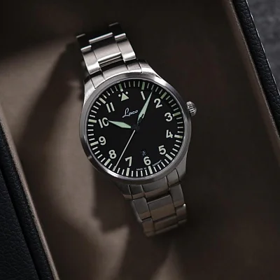 Laco Genf 40 Pilot Watch Quartz Date LA-861807.2.D.MB