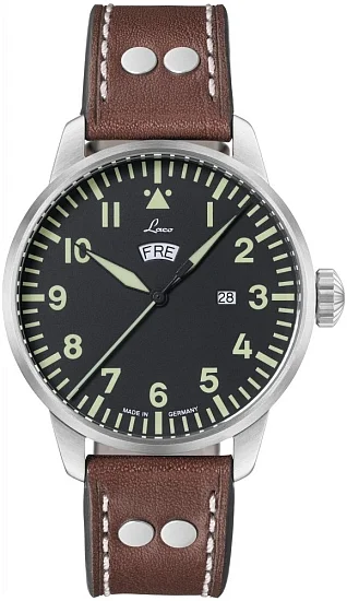 Laco Genf 42 Pilot Watch Quartz Day-Date LA-861807