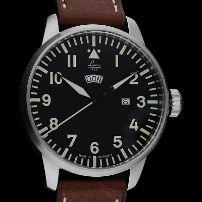 Laco Genf 42 Pilot Watch Quartz Day-Date LA-861807