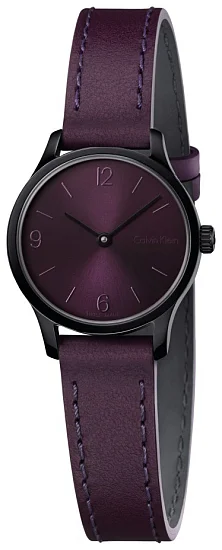 CALVIN KLEIN Lady Endless Purple Dial Purple Leather Black PVD K7V23ZYZ