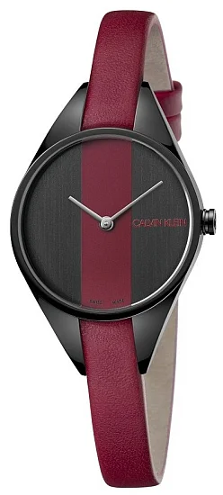 CALVIN KLEIN Lady Rebel Black-Red Leather Black PVD K8P237U1