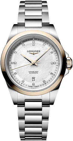 Longines Conquest Lady Automatic Diamonds 18k Gold Caps L33205876