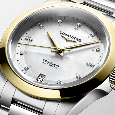 Longines Conquest Lady Automatic Diamonds 18k Gold Caps L3.430.5.80.6