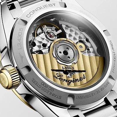 Longines Conquest Lady Automatic 18k Gold Caps Diamonds L3.430.5.80.6