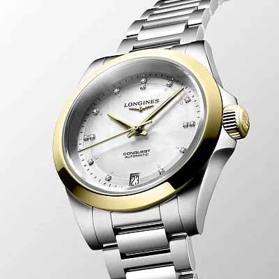 Longines Conquest Lady Automatic Diamonds 18k Gold Caps L3.430.5.80.6