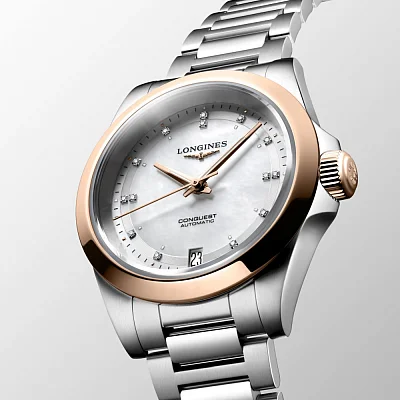 Longines Conquest Lady Automatic Diamonds 18k Gold Caps L3.430.5.87.6