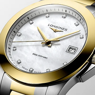 Longines Conquest Lady Diamonds Yellow Gold PVD L3.377.3.87.7