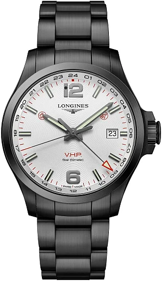 Longines Conquest VHP GMT Flash Setting Black PVD L37282766
