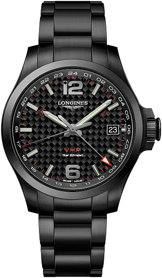 Longines Conquest VHP GMT Flash Setting Black PVD L37182666