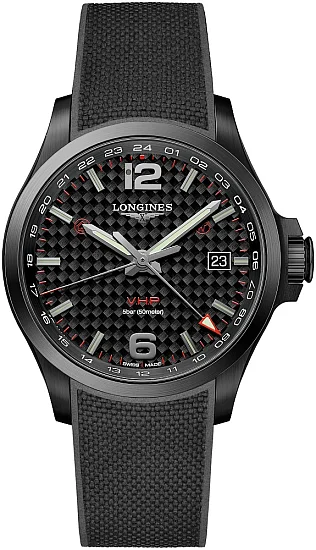 Longines Conquest VHP GMT Flash Setting Black PVD L37282669