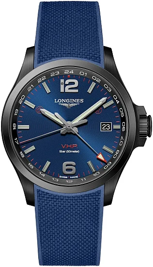 Longines Conquest VHP GMT Flash Setting Black PVD L37282969