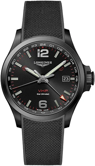 Longines Conquest VHP GMT Flash Setting Black PVD L37282569