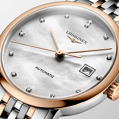 Longines Elegant Collection Lady Automatic Diamonds 18k Gold Caps L4.310.5.80.7