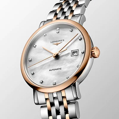 Longines Elegant Collection Lady Automatic Diamonds 18k Gold Caps L4.310.5.80.7