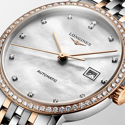 Longines Elegant Collection Lady Automatic Diamonds 18k Gold Caps L4.310.5.81.7