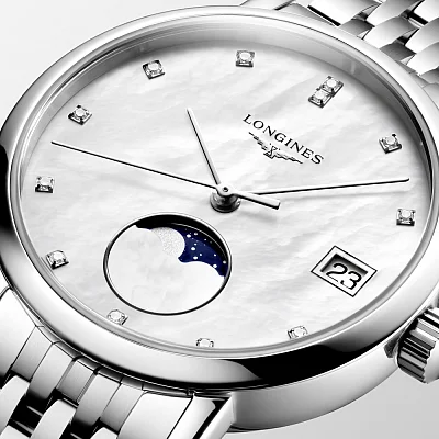 Longines Elegant Collection Lady Quartz Moonphase Diamonds L4.330.4.87.6
