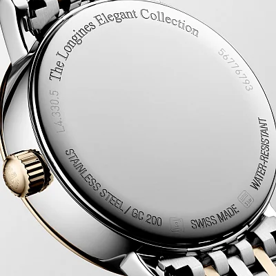 Longines Elegant Collection Lady Quartz Moonphase Diamonds 18k Gold Caps L4.330.5.87.7