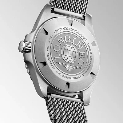 Longines HydroConquest Ceramic 42mm Mesh Ice Blue L3.788.4.99.6