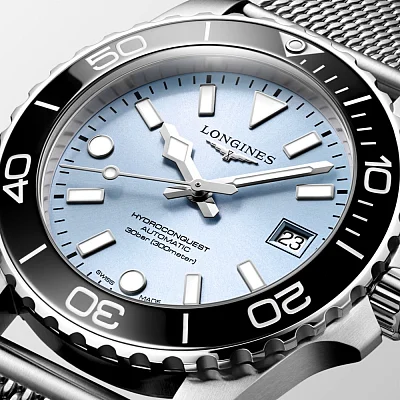 Longines HydroConquest Ceramic Ice Blue Mesh 39mm L3.779.4.99.6