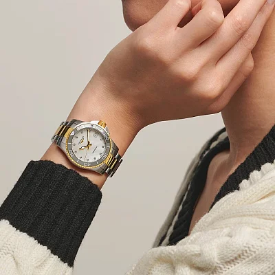 Longines HydroConquest Ceramic Lady Diamonds Yellow Gold PVD 32mm L3.370.3.87.6