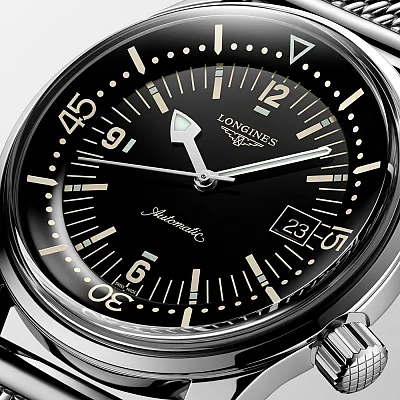 Longines Legend Diver Watch 42 Mesh L3.774.4.50.6