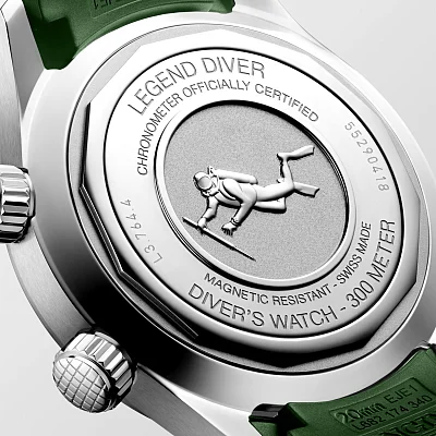 Longines Legend Diver Watch 39 Jubilee Chronometer Green Dial L3.764.4.06.9