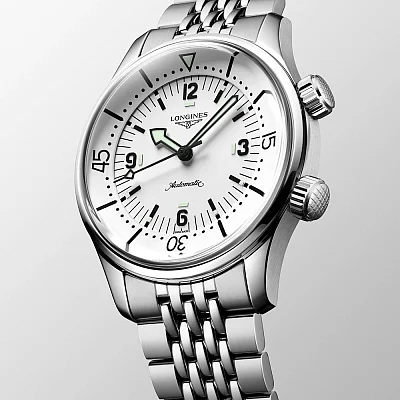 Longines Legend Diver Watch 39 Jubilee Chronometer White Dial L3.764.4.16.6
