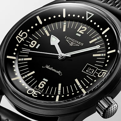Longines Legend Diver Watch 42 Black PVD L3.774.2.50.9