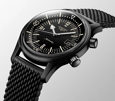 Longines Legend Diver Watch 42 Black PVD L3.774.2.50.9